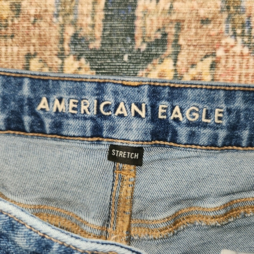 American Eagle Stretch Mom Shorts High Rise Sz 12 - Picture 2 of 7